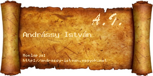 Andrássy István névjegykártya