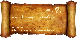 Andrássy István névjegykártya